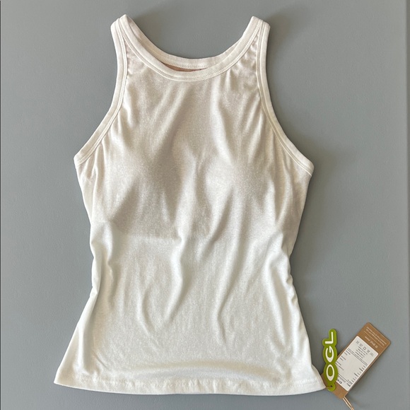 New OGL Tencel-Linen Stretch Linen Luxe Crewneck Airy Brami Tank - Alabaster - Picture 1 of 10